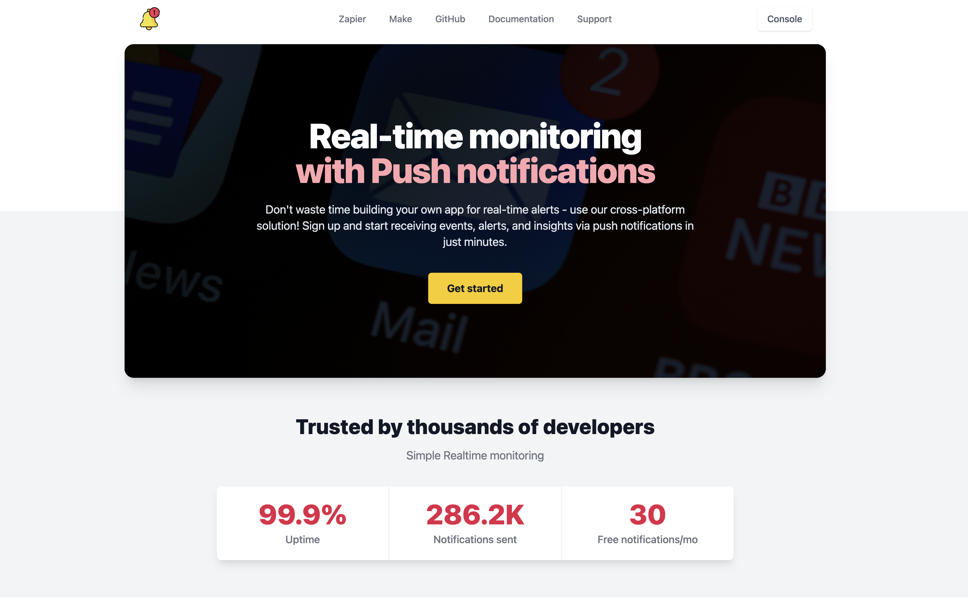 Push by Techulus Landing page