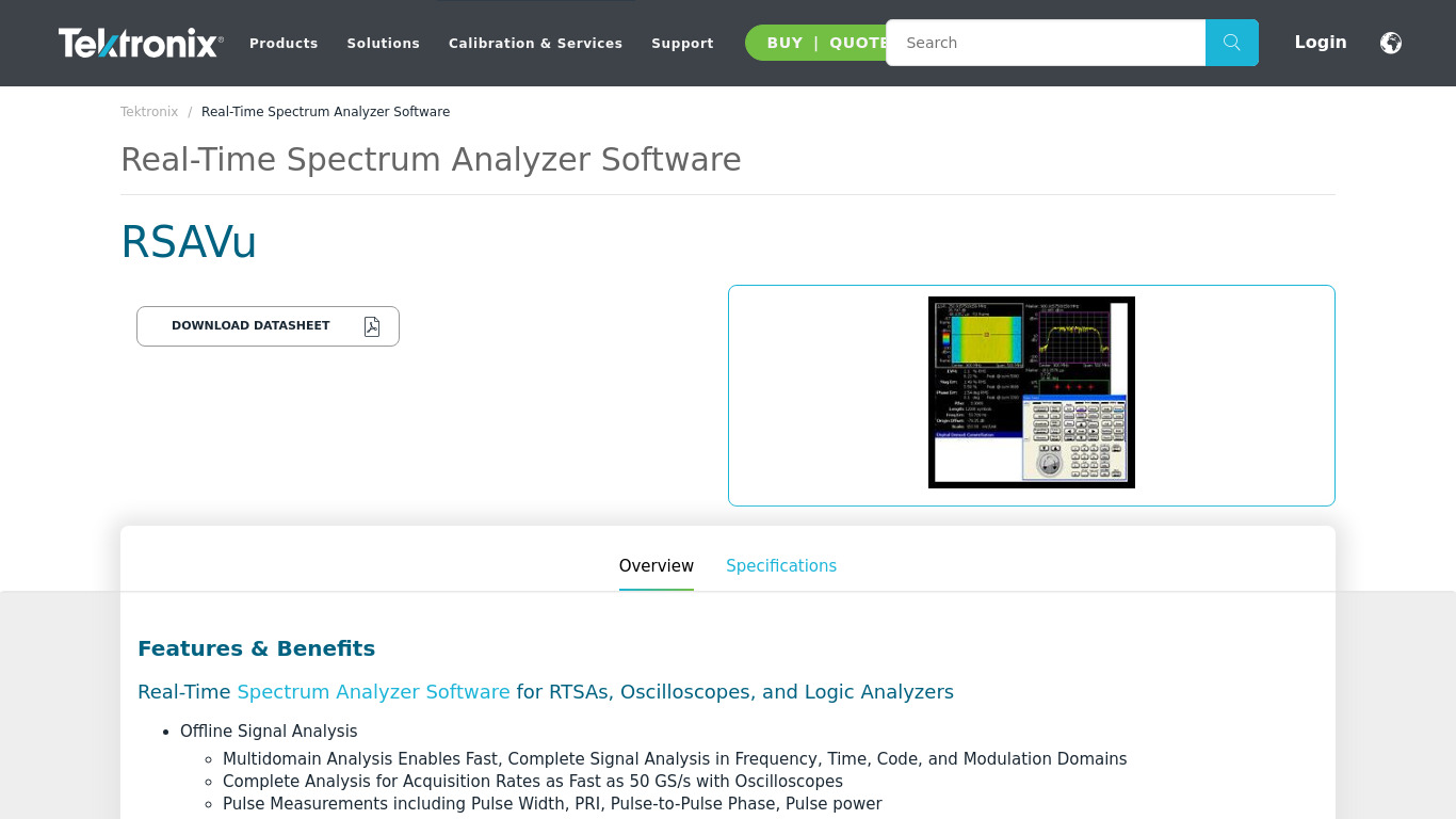 Real-time Spectrum Landing page