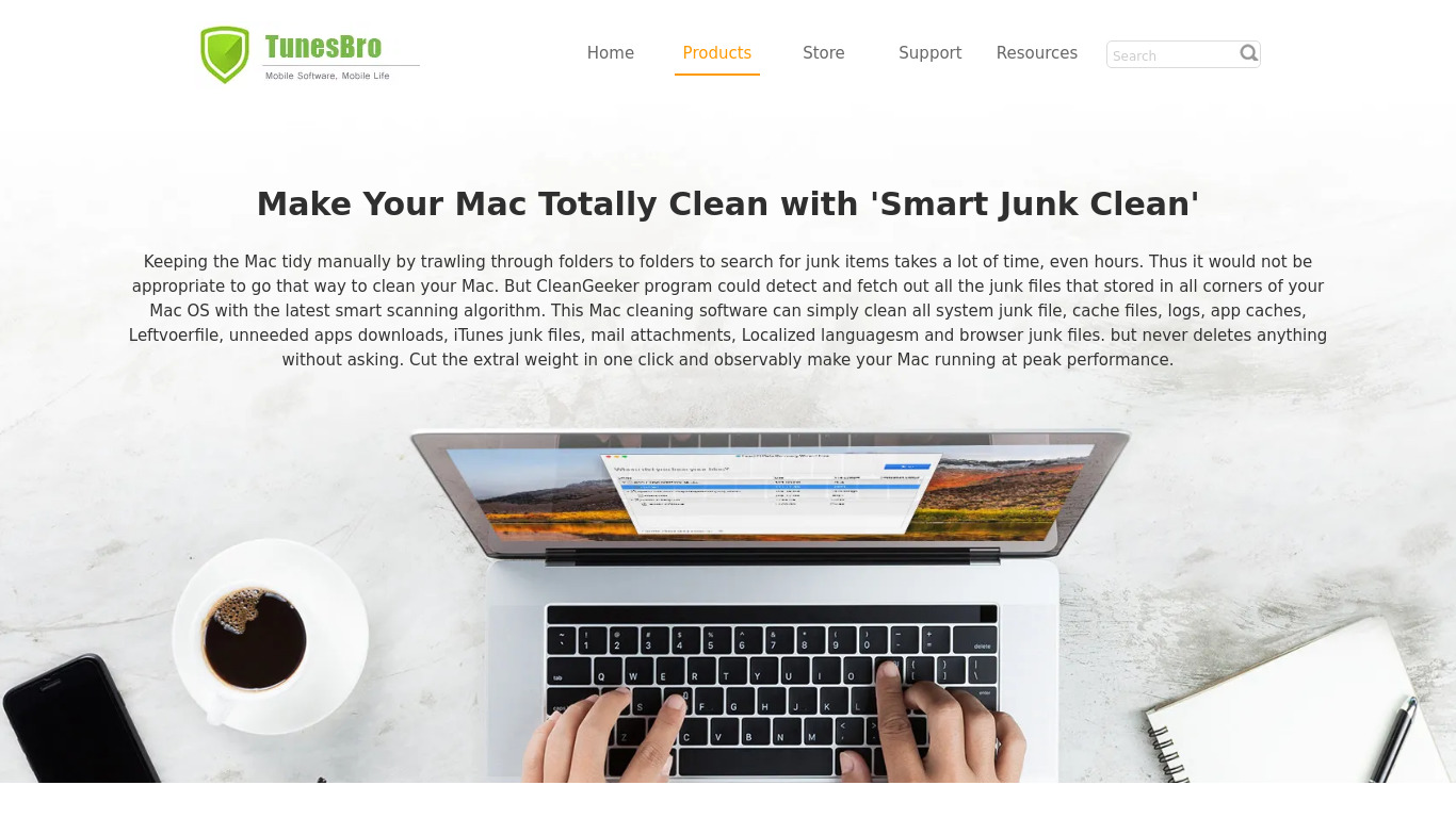 CleanGeeker Landing page