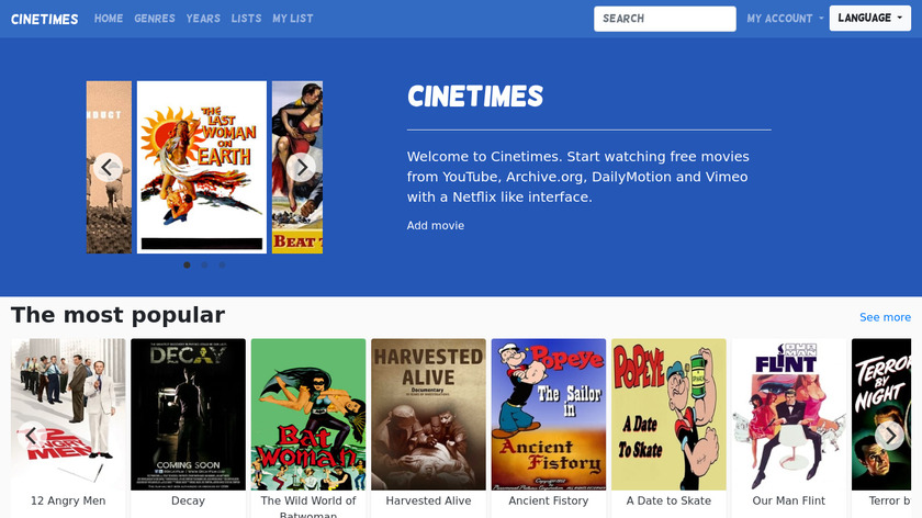 Cinetimes.org Landing Page
