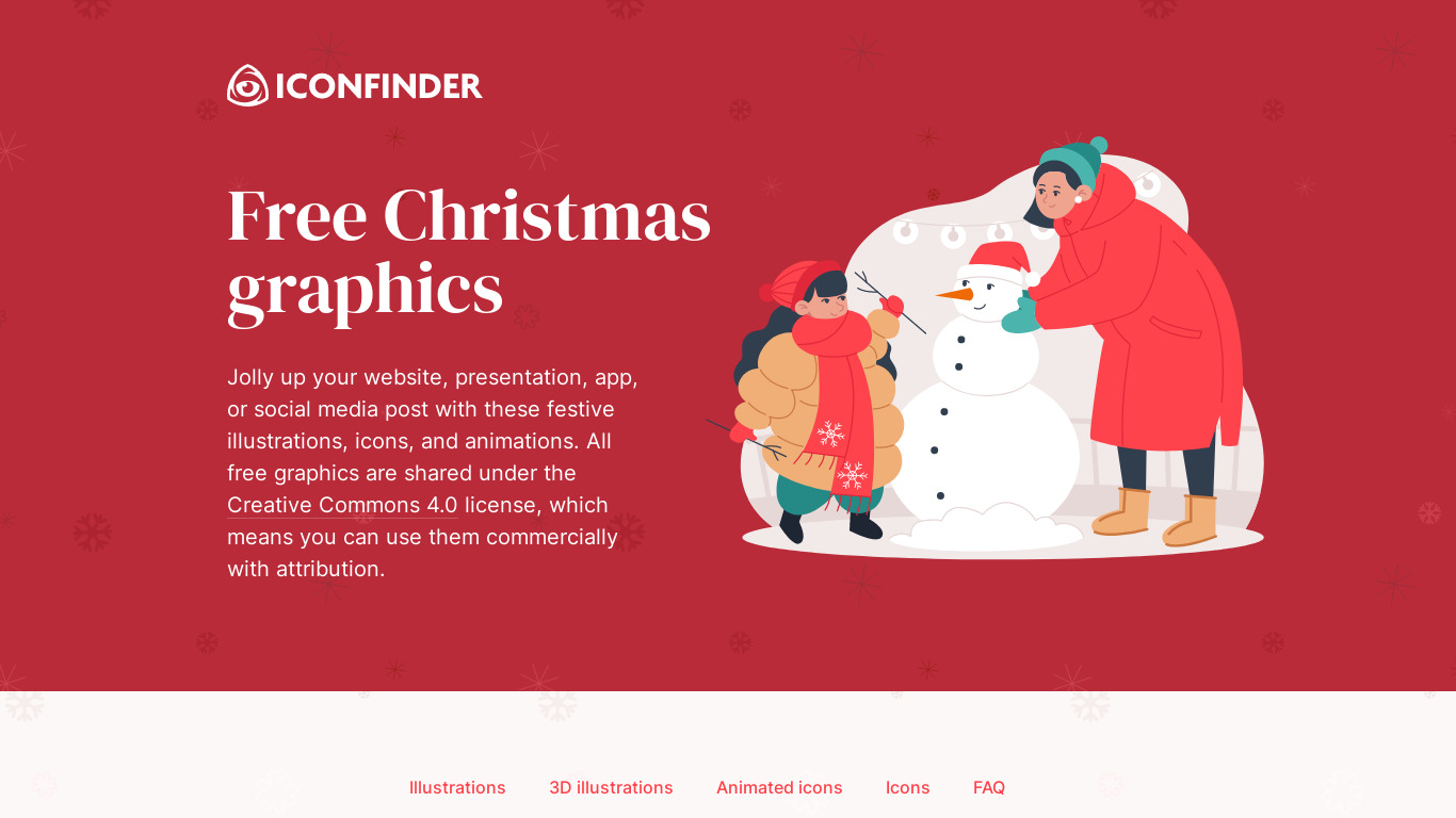 Christmas Design Assets by Iconfinder Landing page