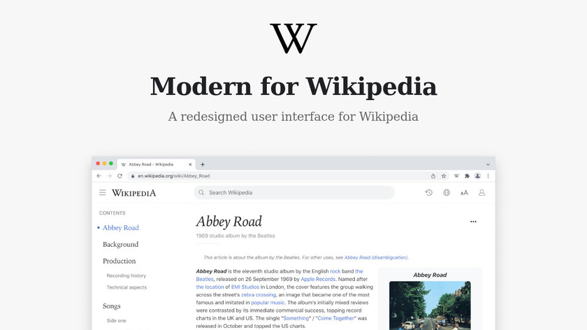 Modern for Wikipedia Landing Page