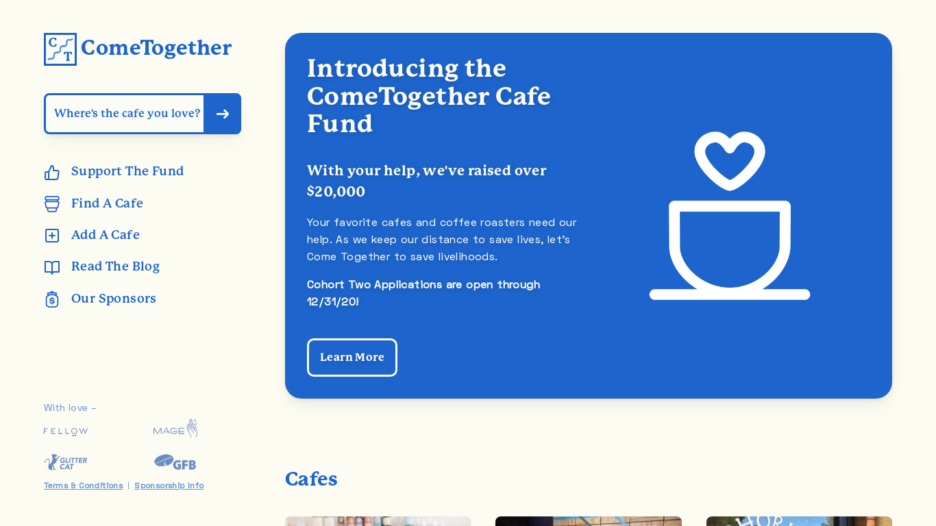 ComeTogether.coffee Landing page