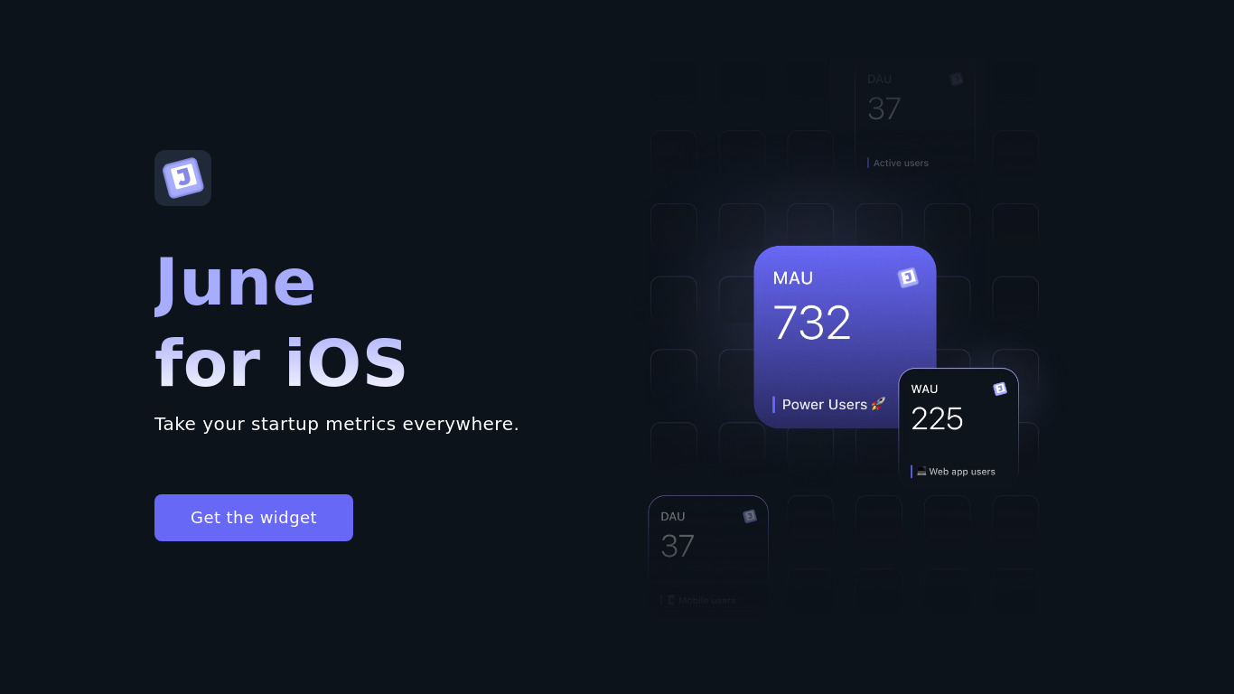 June for iOS Landing page