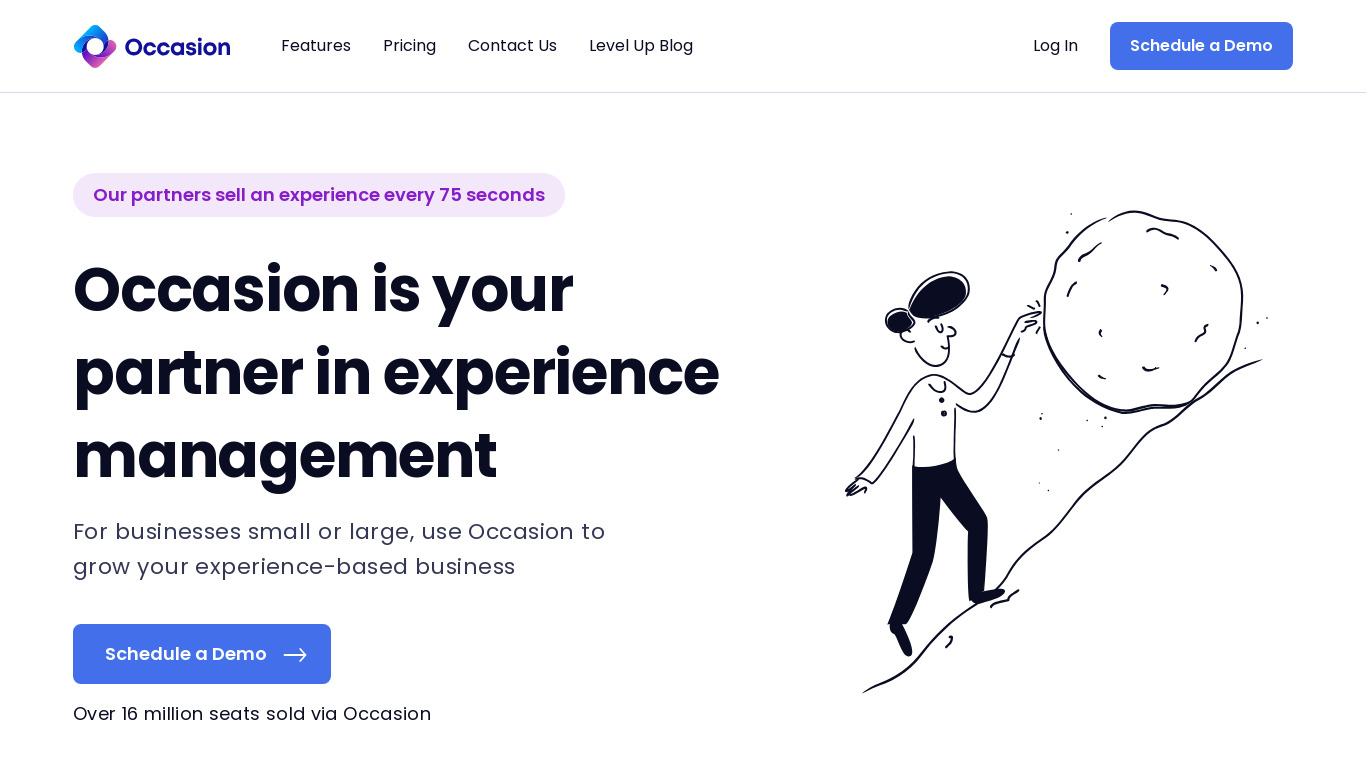 Occasion Landing page