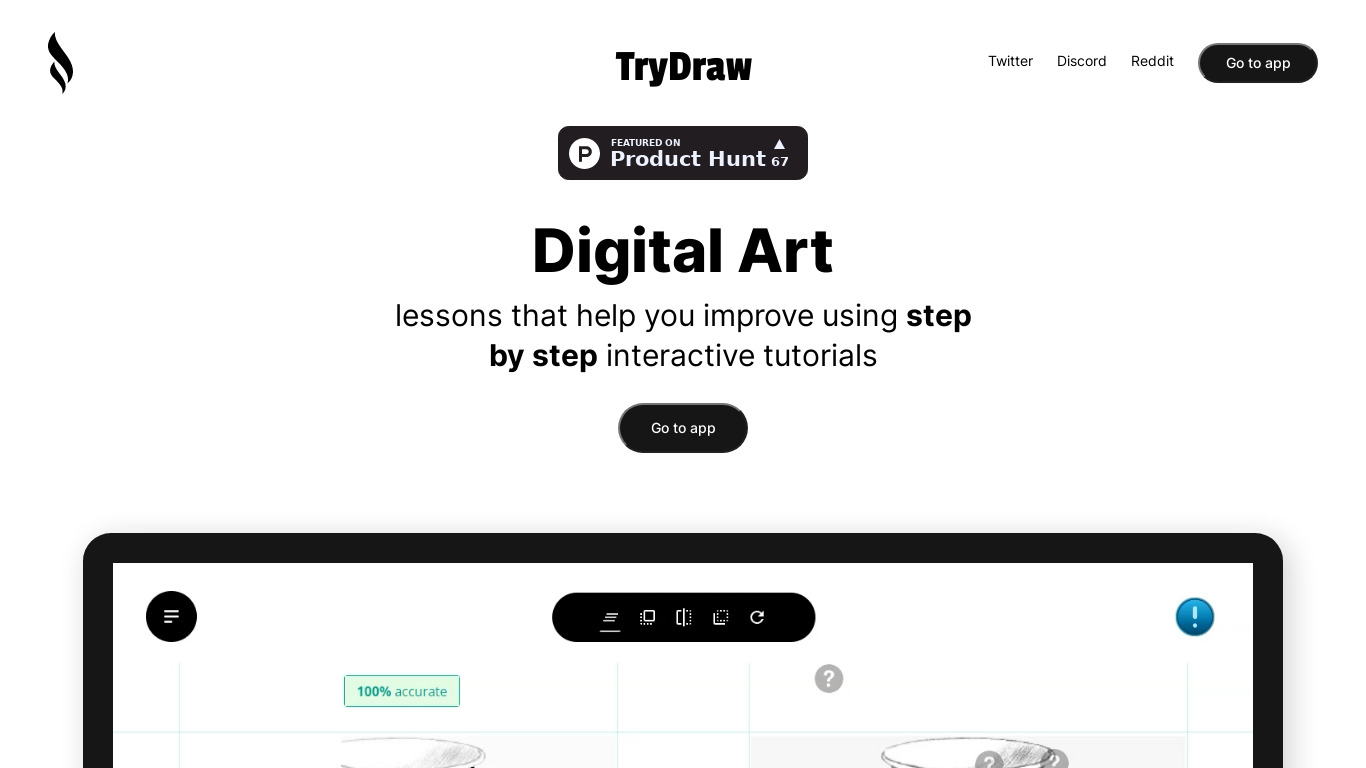 TryDraw Landing page