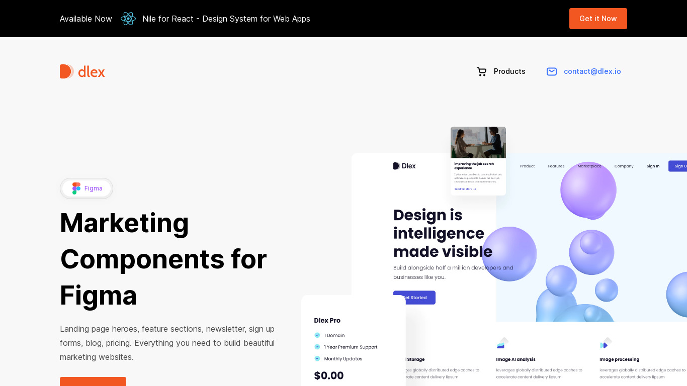 Marketing Library & Design System Landing page