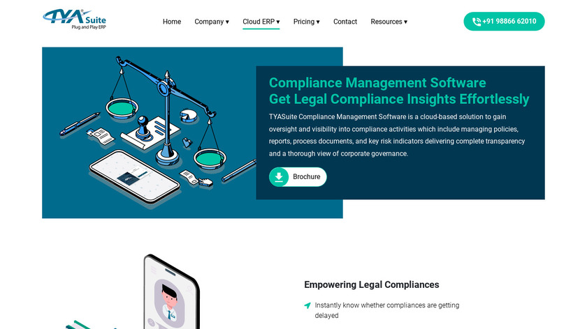 TYASuite Compliance Management Landing Page