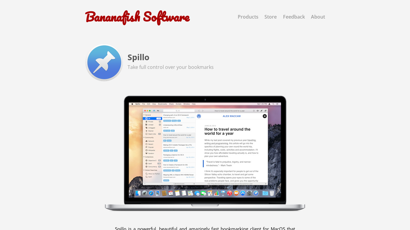 Spillo Landing page