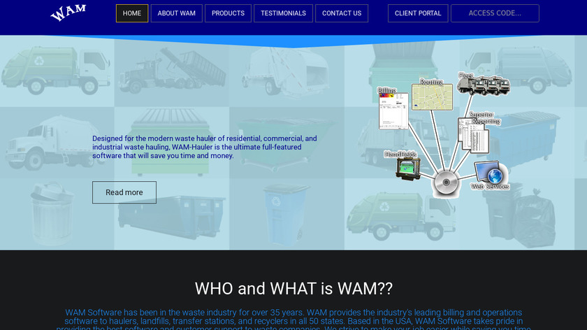WAM Software Landing Page