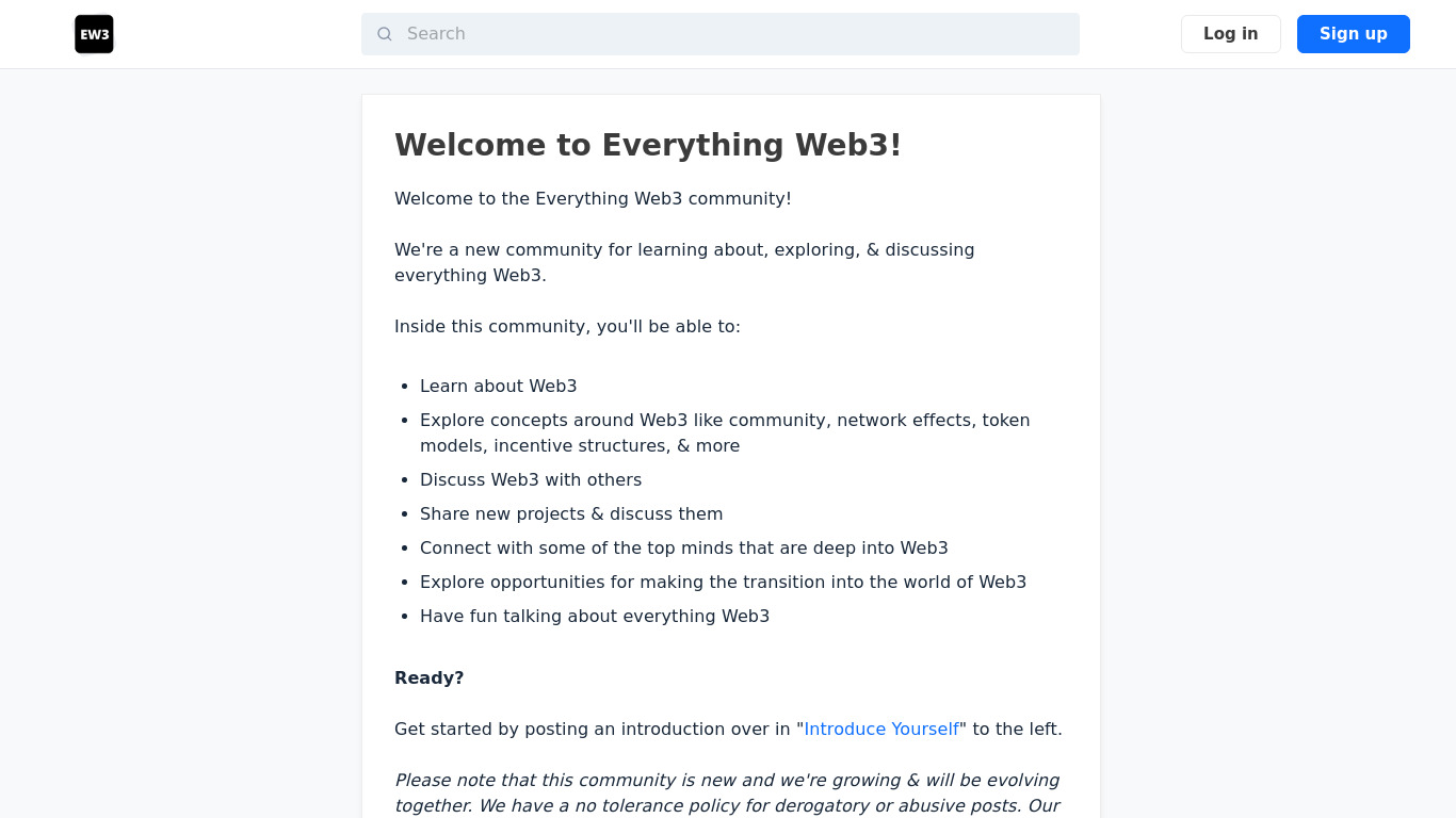 Everything Web3 Landing page