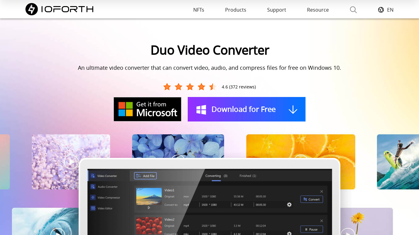 Duo Video Converter Landing page