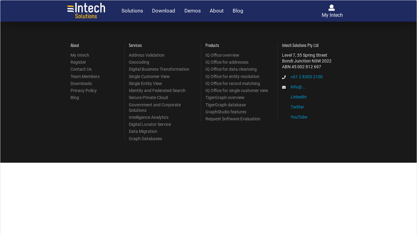 Intech Solutions IQ Office Landing page