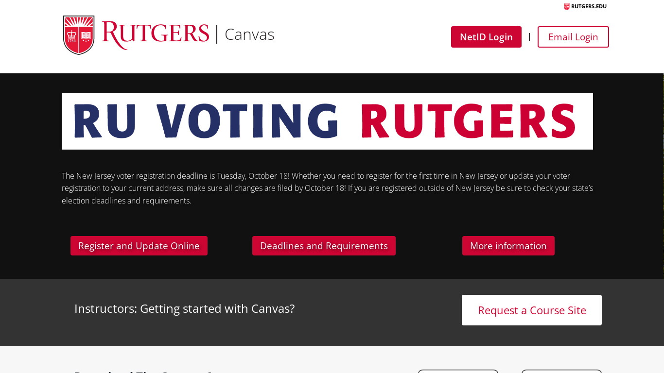Canvas Discussions Landing page