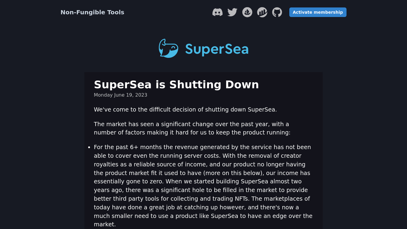 SuperSea Landing page