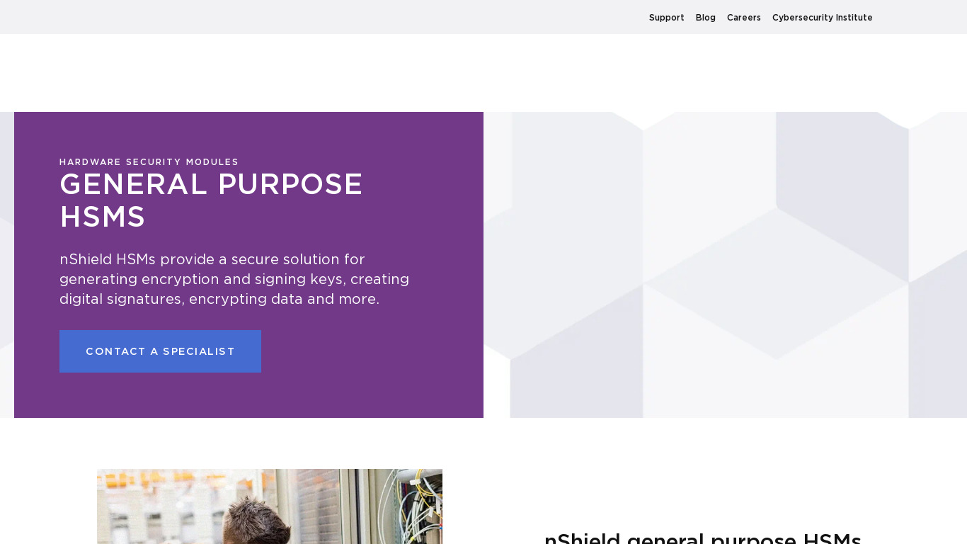 nCipher nShield General Purpose HSM Landing page