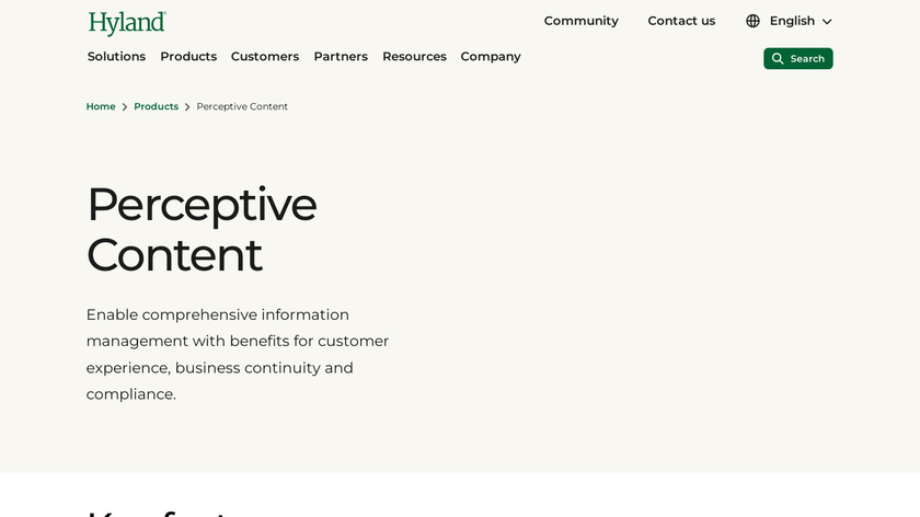 Perceptive Software Document Management Landing Page