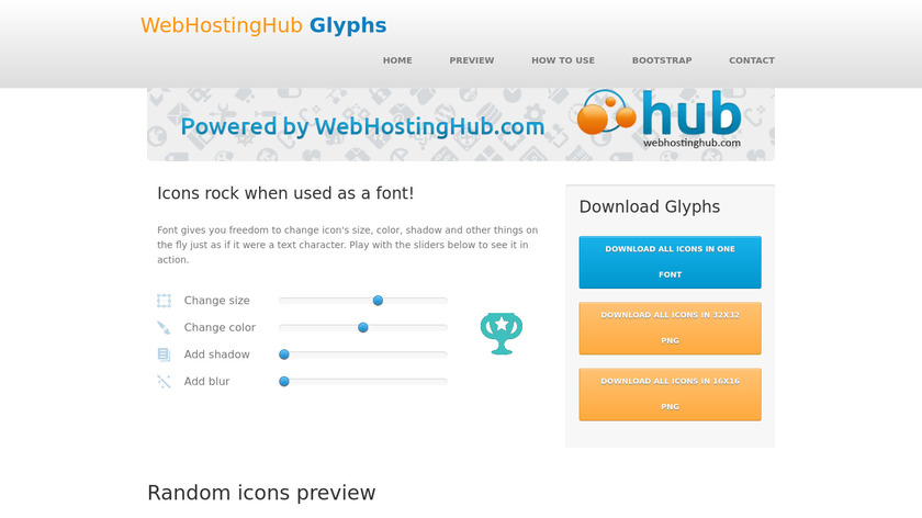 WebHostingHub Glyphs Landing Page