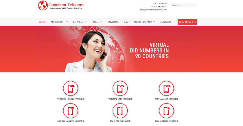 Continent Telecom Landing Page