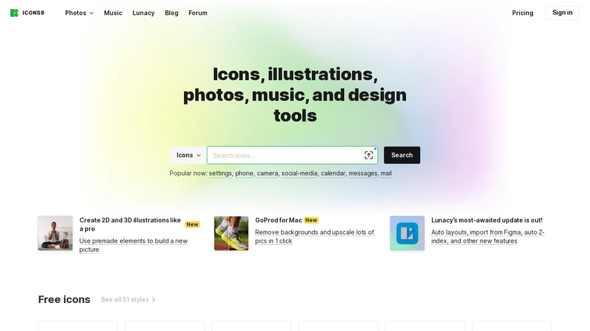 Icons8 Landing Page