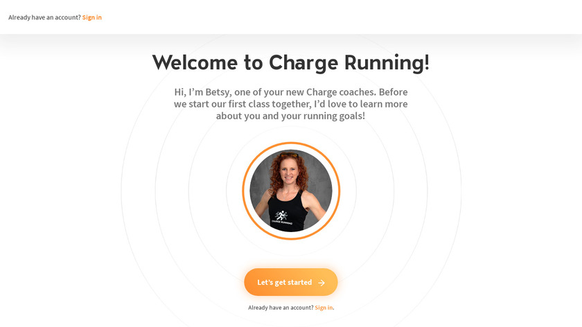 Charge Running Landing Page