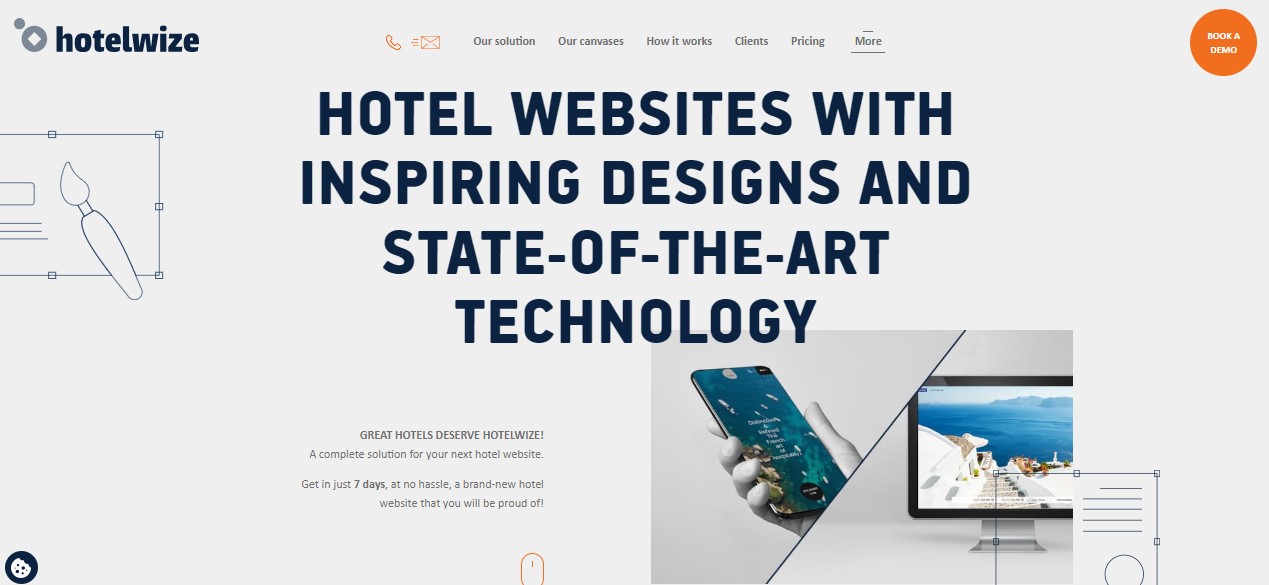 Hotelwize Landing page