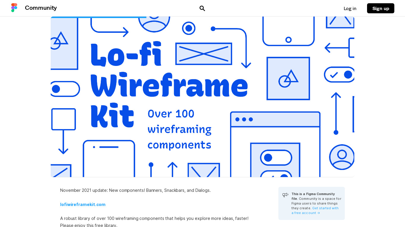 Lo-fi Wireframe Kit for Figma Landing page