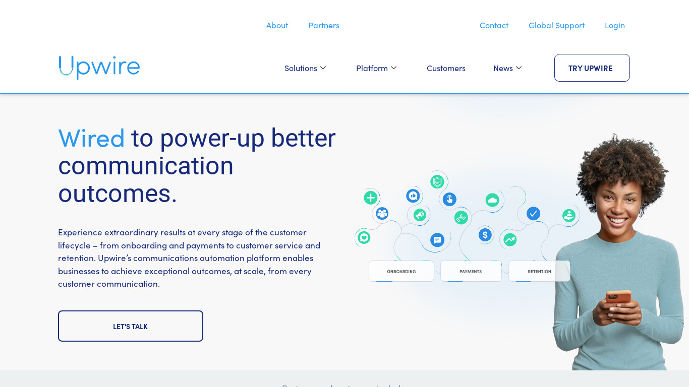 Upwire Landing page