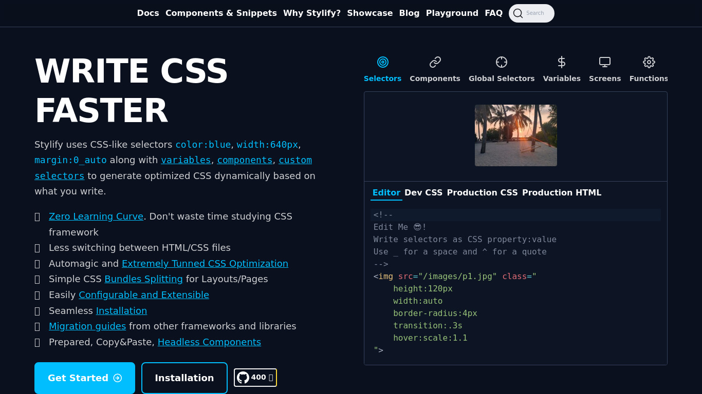 Stylify CSS Landing page