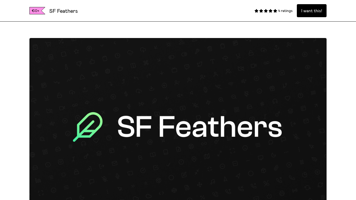 SF Feathers Landing page