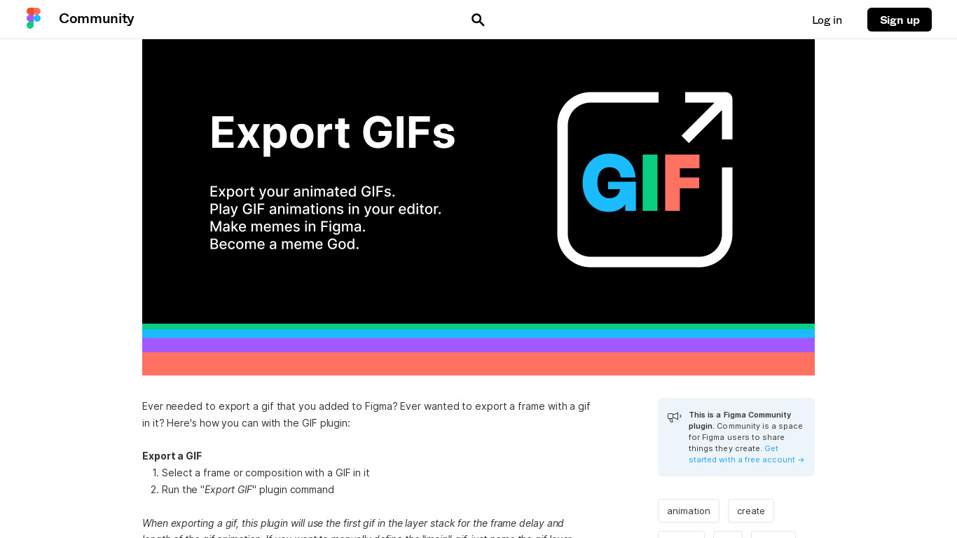 GIF Export Landing page