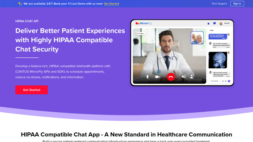 MirrorFly HIPAA-compliant Chat Landing Page