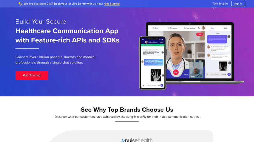 Mirrorfly Healthcare Messaging Landing Page