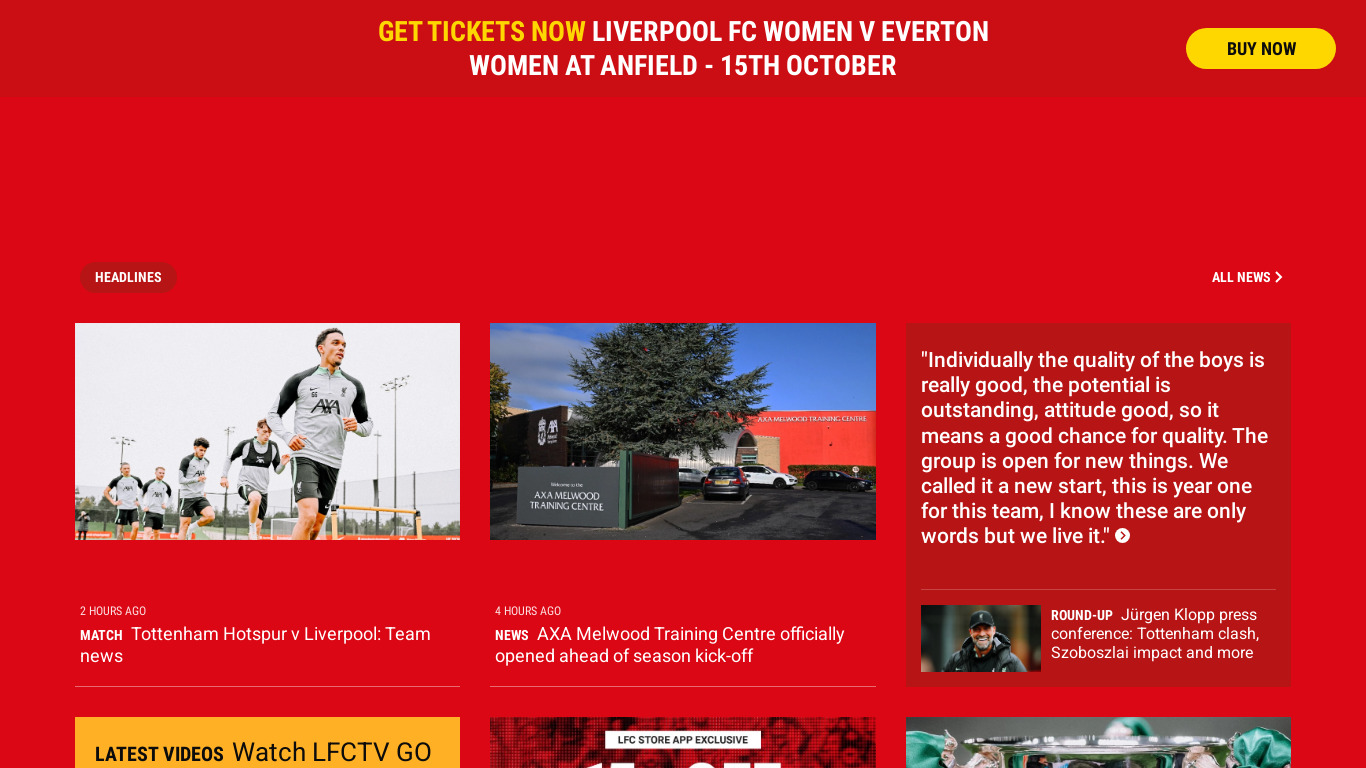 LiverpoolFC Landing page