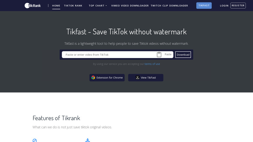 Tikrank Landing Page