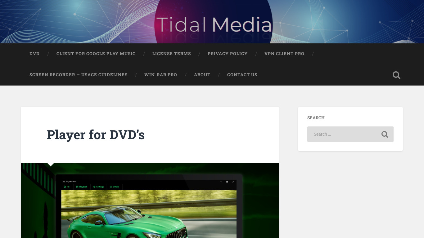 Player for DVD’s Landing page