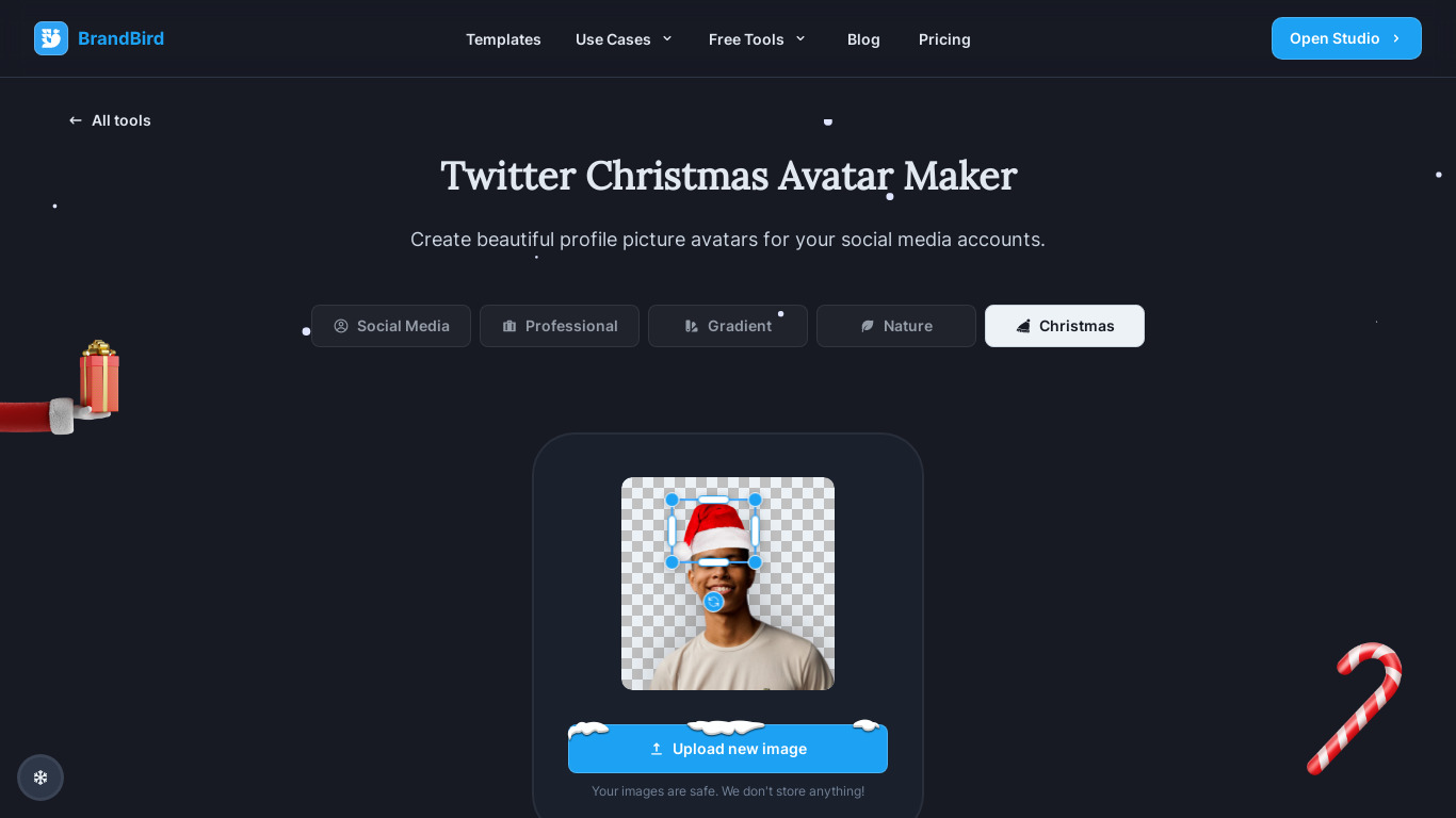 Santa Hat Profile Pic Maker Landing page