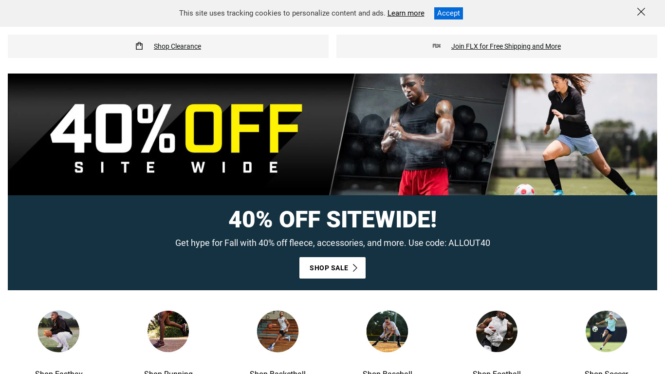 Eastbay Landing page