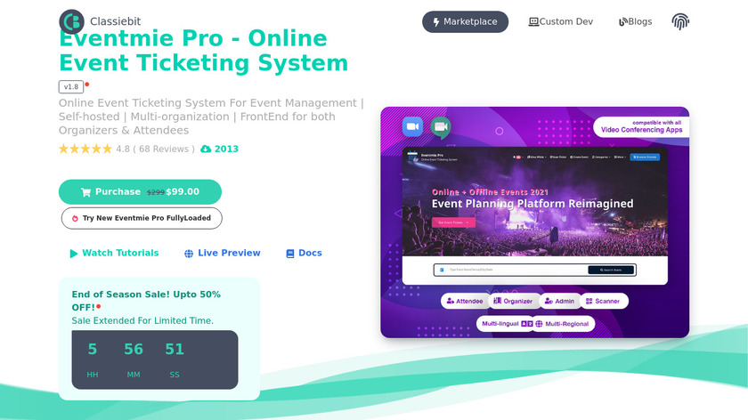 Eventmie Landing Page