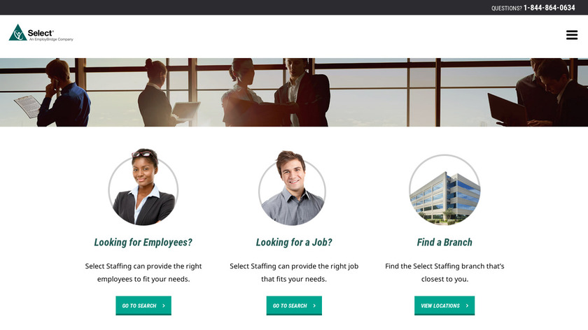 Select Staffing Landing Page
