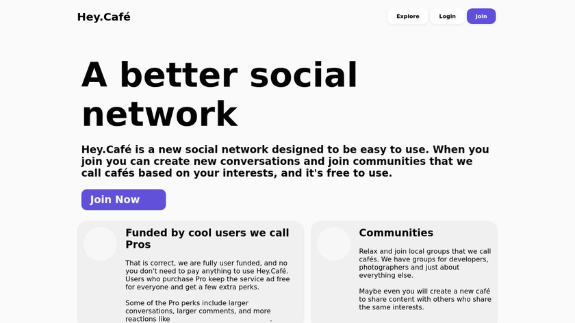 Hey.Cafe Landing Page