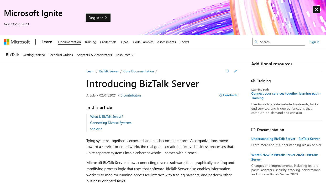 BizTalk Server Landing page