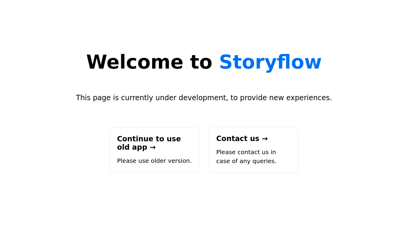 Storyflow Landing page