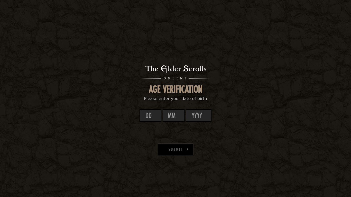 The Elder Scrolls Online Landing page