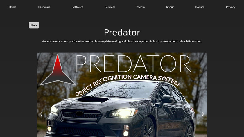 Predator LPRS Landing Page