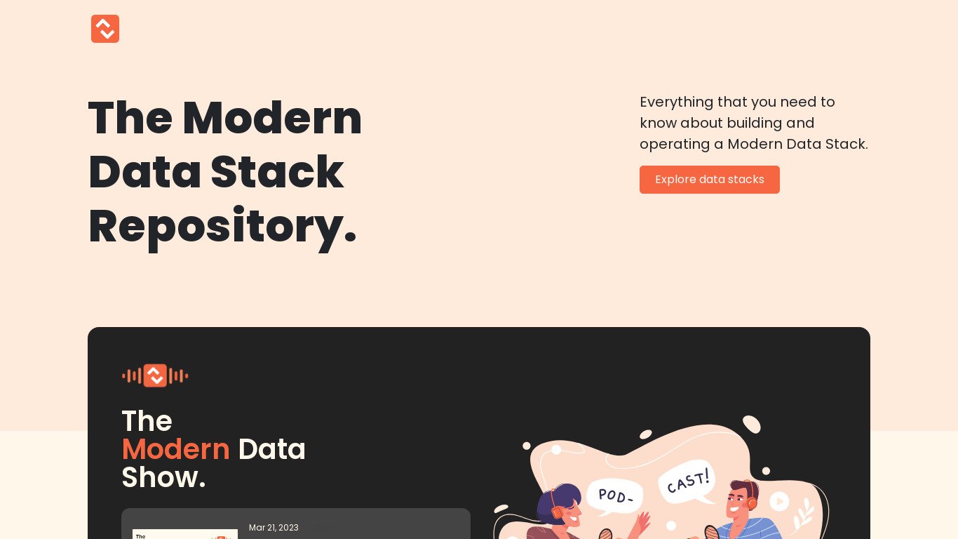 Modern Data Stack Landing page