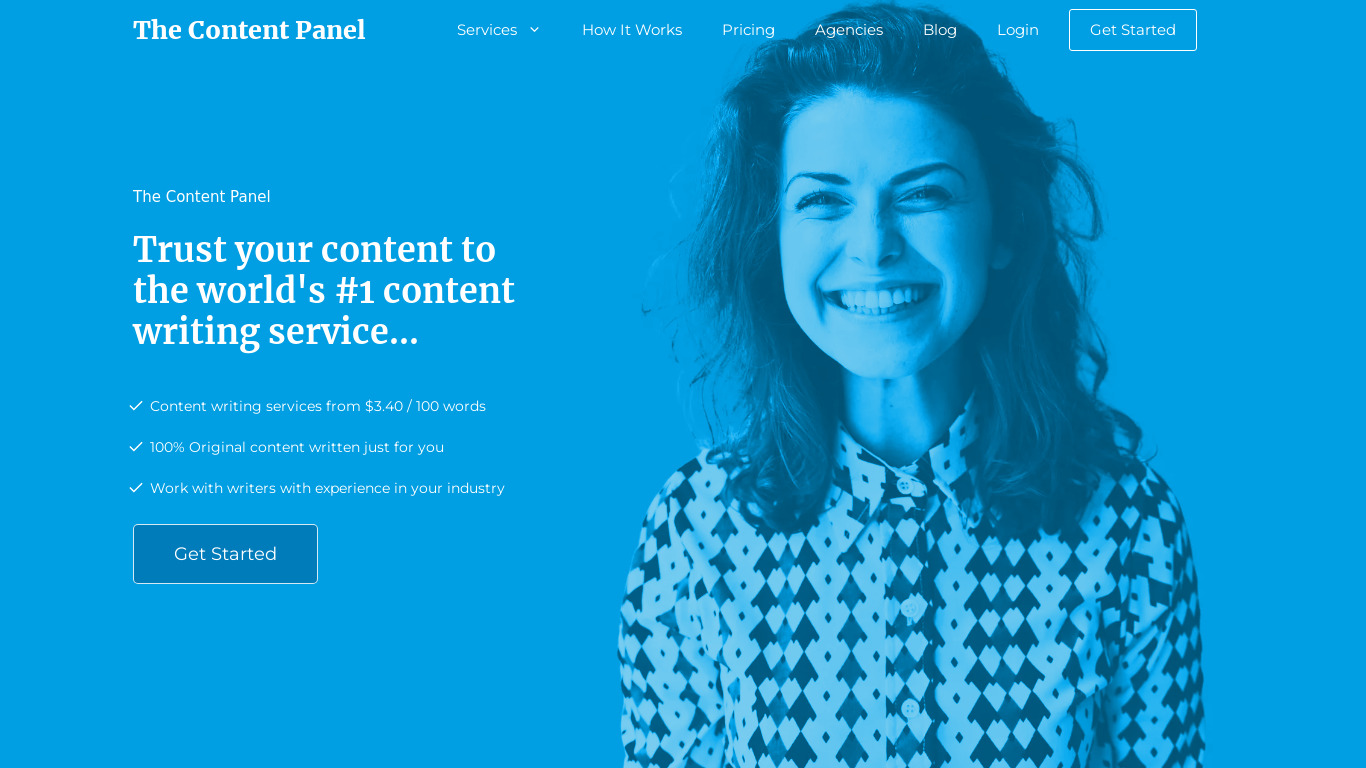 The Content Panel Landing page