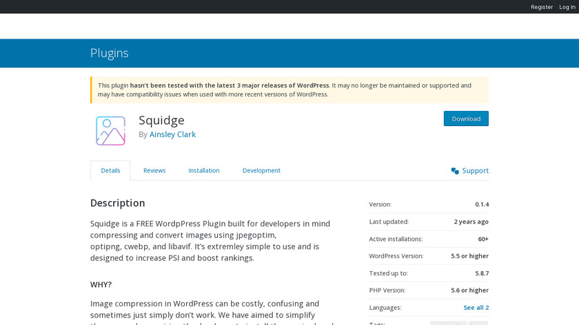 Squidge Landing Page