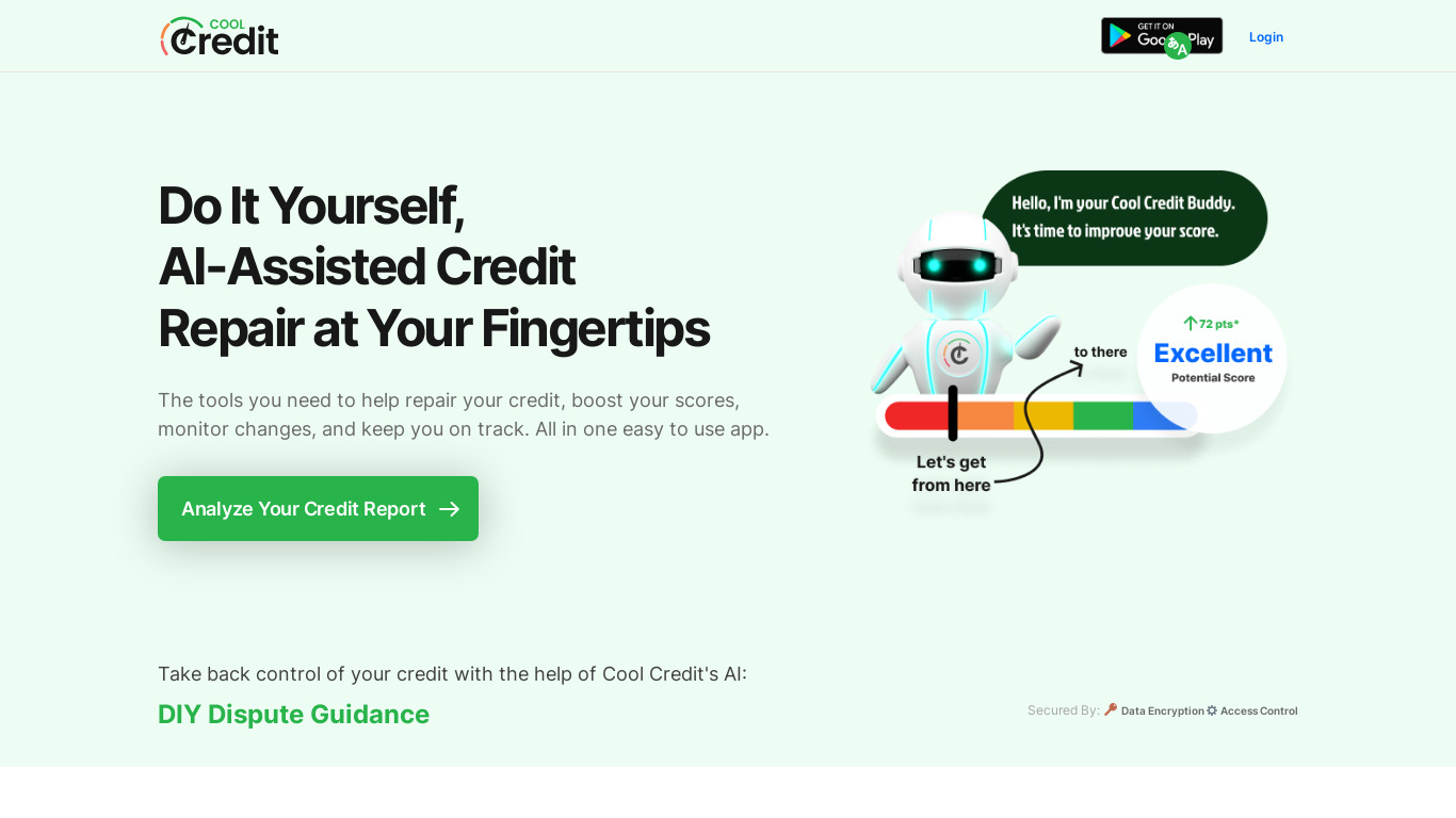 CoolCredit Landing page