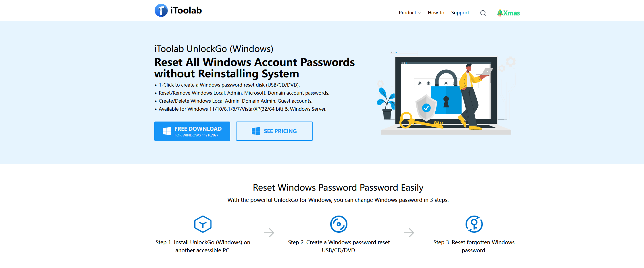iToolab UnlockGo (Windows) Landing page